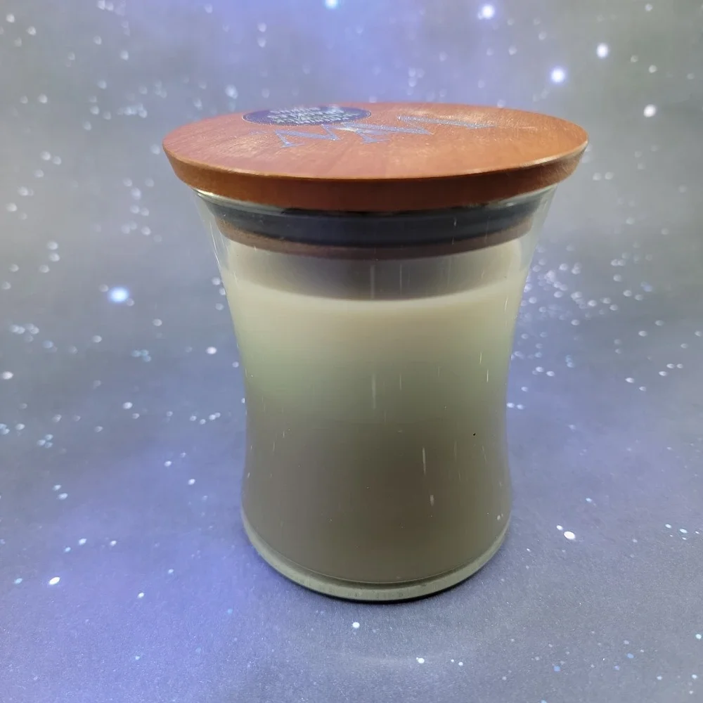 WoodWick Trilogy Vanilla Sea Salt Palm Leaf Sand Driftwood 9.7 Oz Jar Candle New